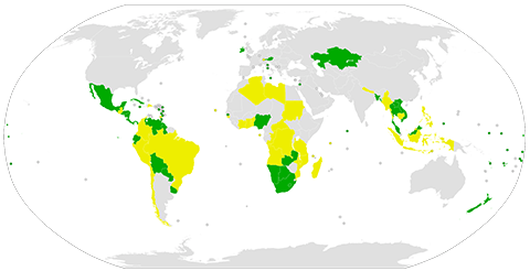 This map shows the 50 nations, most from the "Global South" which are leading the world's nuclear disarmament efforts with the ratification of the U.N. Treaty on the Prohibition of Nuclear Weapons.