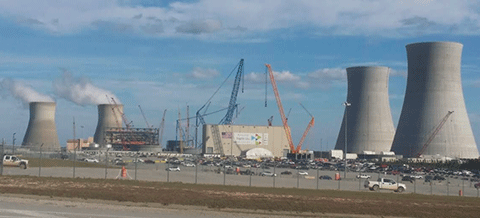 Photo by Gloria Tatum. Two reactors are under construction at Vogtle 3&4 allegedly using drawings by amateurs.